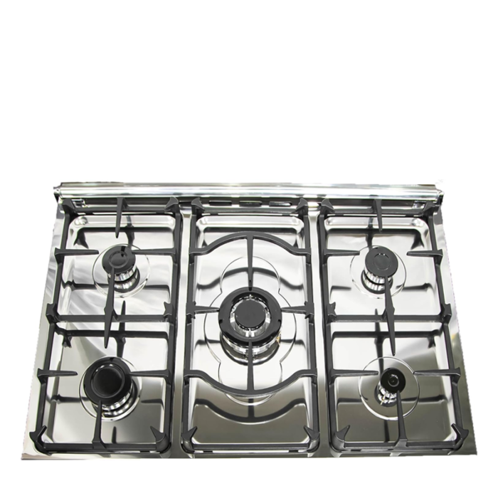 ⁦فرن غاز سوبر جنرال 5 شعلات مع أمان كامل وشواية مزدوجة وإشعال ذاتي ستيل فضي مقاس 90×60سم – KSGC9262FSY⁩ - الصورة ⁦4⁩