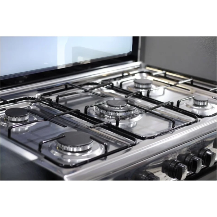 ⁦تكنو فرن غازغاز 80×50 - 5 شعلات فولاذية، أمان كامل 1022 -GTC8011X⁩ - الصورة ⁦3⁩