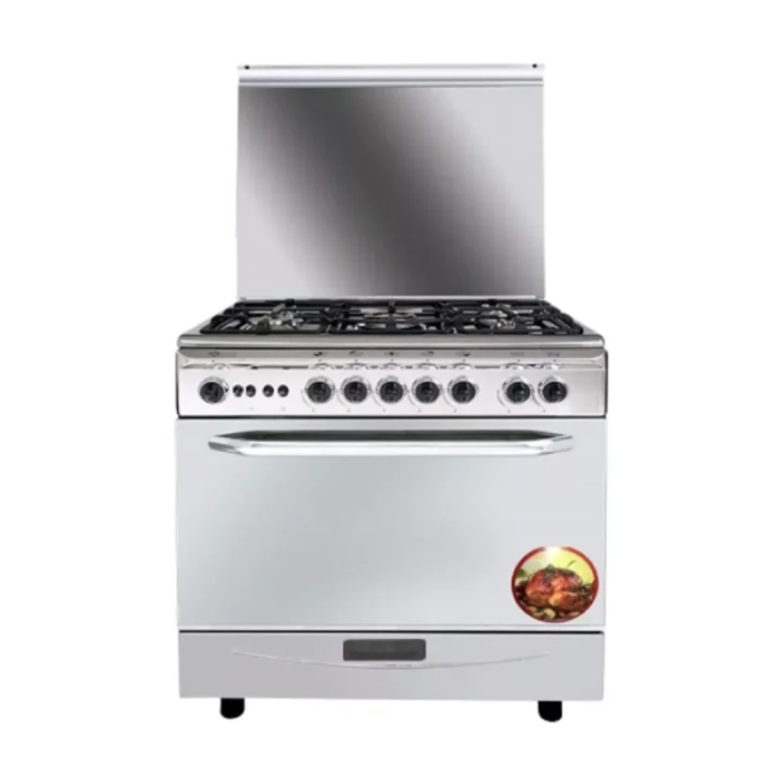 ⁦تكنو فرن غازغاز 80×50 - 5 شعلات فولاذية، أمان كامل 1022 -GTC8011X⁩ - الصورة ⁦2⁩