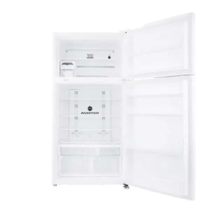 ⁦هيتاشي ثلاجة بابين مزودة بتقنية الإنفرتر، بسعة إجمالية تبلغ 21.2 قدم مكعب (600 لتر)، باللون الأبيض- R-V805PS1KVTWH⁩ - الصورة ⁦2⁩