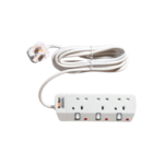 توصيلة كهرباء كولن 3 مخارج، كابل 5 متر، لون أبيض ،301100002