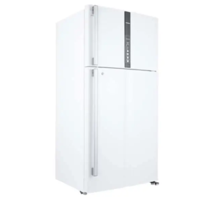 ⁦هيتاشي ثلاجة بابين مزودة بتقنية الإنفرتر، بسعة إجمالية تبلغ 21.2 قدم مكعب (600 لتر)، باللون الأبيض- R-V805PS1KVTWH⁩ - الصورة ⁦4⁩