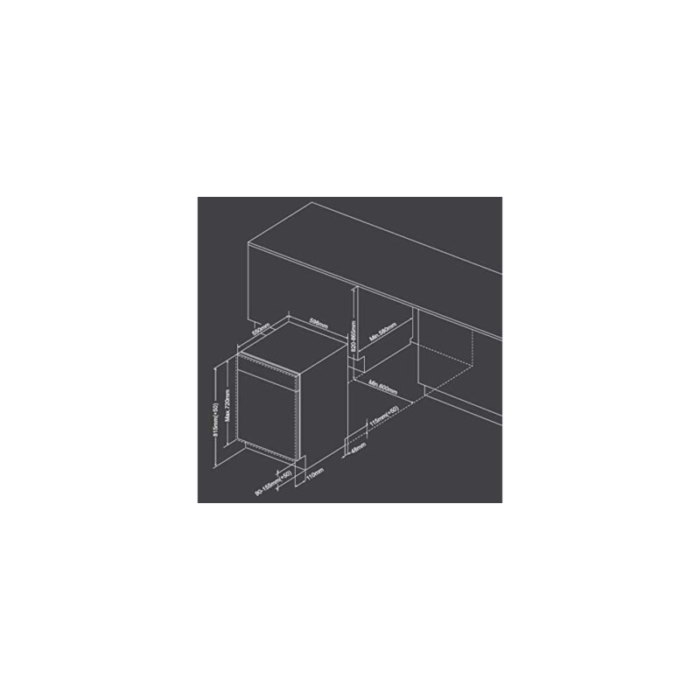 ⁦ميديا غسالة صحون مدمجة – 5 برامج – 14 مكان تخزين – فضي – WQP147713F⁩ - الصورة ⁦7⁩