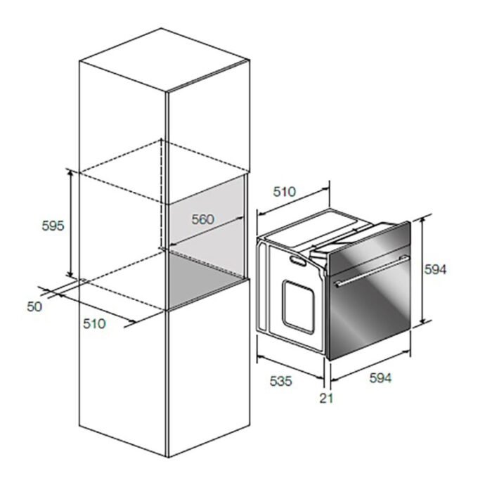 ⁦كتشن لاين فرن بلت ان مقاس 60 كهرباء , 6 وظائف , صنع في إيطاليا - FE6V063AXN⁩ - الصورة ⁦2⁩