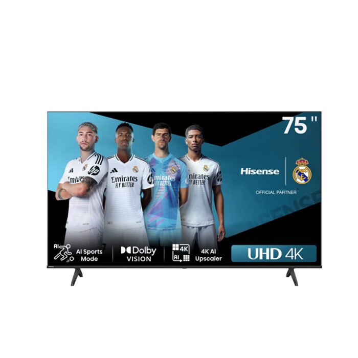 ⁦شاشة هايسنس 75 بوصة، نظام تشغيل فيدا، دقة 4K، موديل HS75A6K⁩ - الصورة ⁦2⁩