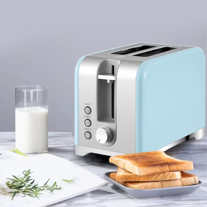 ⁦محمصة خبز مزدوجة من الستانلس ستيل – 930 واط – لون ازرق سماوي– موديل 800104013⁩ - الصورة ⁦6⁩