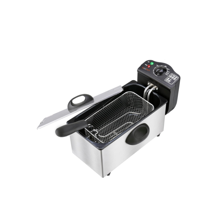 ⁦كولن قلاية زيت عميقة 2000 واط، سعة 3 لتر، لون فضي - 816102004⁩ - الصورة ⁦2⁩