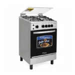 فرن غاز سوبر جنرال 55×55 سم – 4 شعلات – أمان كامل – إشعال ذاتي – ستيل فضي – KSGC55540FSY