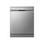 غسالة صحون إل جي 14 مكان، 10 برامج، QuadWash، TrueSteam، ThinQ Wi-Fi، انفرتر، فضي بلاتيني – DFC435FP