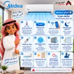 مكيف سبليت ميديا 12 Mission Xtreme بارد 12100BTU , واي فاي , تنظيف ذاتي , ريش ذهبية , مع مواسير MSTMX12CRN1AG1 - الصورة 5