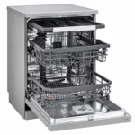 ⁦غسالة صحون إل جي 14 مكان، 10 برامج، QuadWash، TrueSteam، ThinQ Wi-Fi، انفرتر، فضي بلاتيني – DFC435FP⁩ - الصورة ⁦2⁩