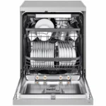 ⁦غسالة صحون إل جي 14 مكان، 10 برامج، QuadWash، TrueSteam، ThinQ Wi-Fi، انفرتر، فضي بلاتيني – DFC435FP⁩ - الصورة ⁦4⁩