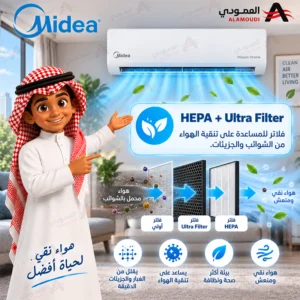مكيف سبليت ميديا 12 Mission Xtreme بارد 12100BTU , واي فاي , تنظيف ذاتي , ريش ذهبية , مع مواسير MSTMX12CRN1AG1 7 Untitled 7 4
