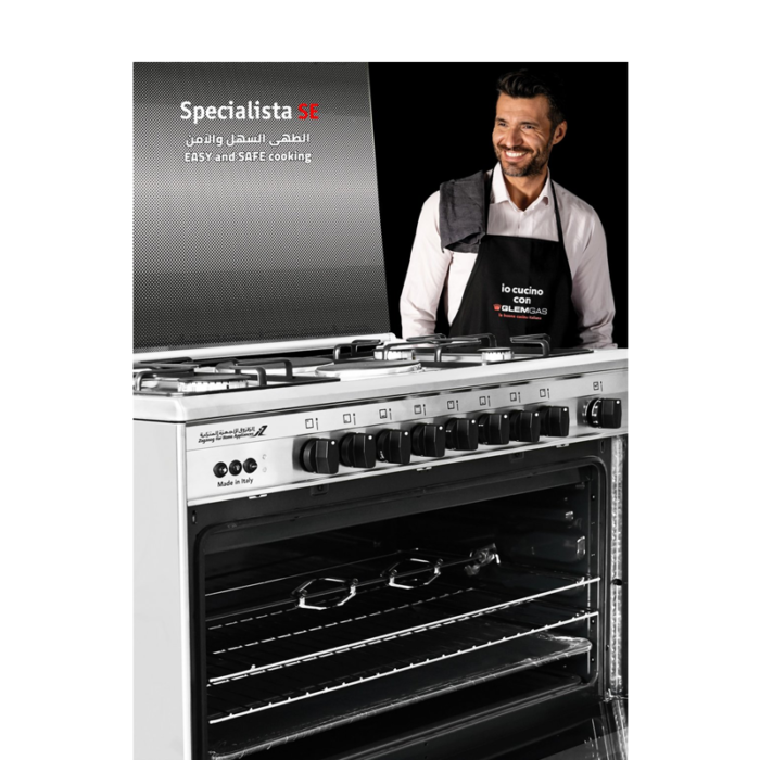 ⁦فرن جليم غاز 60×90 بستة عيون (4 غاز + 2 كهرباء) مع مروحة للهواء الساخن-SE966GIFS⁩ - الصورة ⁦11⁩