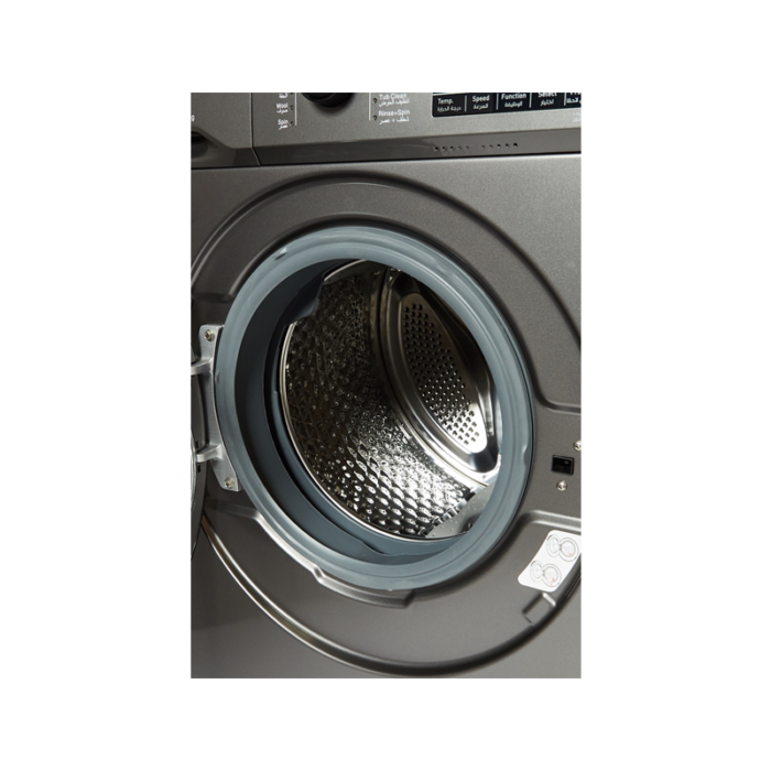 ⁦ادميرال غسالة اتوماتيك تعبئة أمامية 10 كجم, تجفيف 75 %, انفرتر، فضي - ADFW1014YUSCQ⁩ - الصورة ⁦4⁩