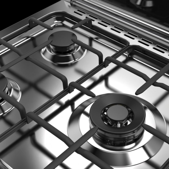 ⁦جليم غاز فرن غاز 60*90، 5 عين، امان كامل، ايطالي، استيل -AL9612GIFS⁩ - الصورة ⁦6⁩