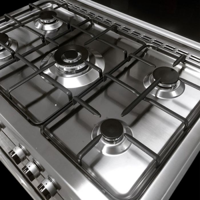 ⁦جليم غاز فرن غاز 60*90، 5 عين، امان كامل، ايطالي، استيل -AL9612GIFS⁩ - الصورة ⁦8⁩