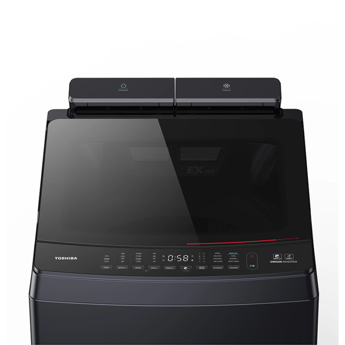 ⁦ توشيبا غسالة ملابس أتوماتيك فتحة علوية 10 كغ - تنشيف 75% - رمادي -AW-DUM1100JUPBB(MK)⁩ - الصورة ⁦5⁩