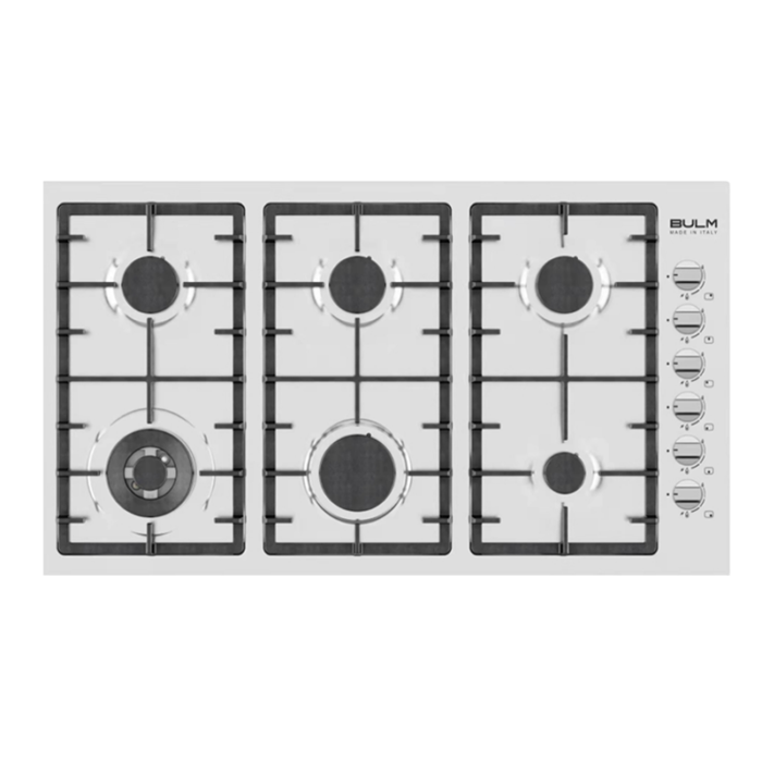 ⁦بولم سطح  - ستينلس ستيل 6 عين غاز، عين دبل هيفي ديوتي، مفاتيح جانبية- B90-645X⁩ - الصورة ⁦3⁩