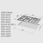 ⁦بولم  مسطح 90 سم 5 عيون ، شبك ثقيل  ،اشعال ذاتي ، أمان كامل، مفاتيح امامية - BULM95-565L⁩ - الصورة ⁦3⁩
