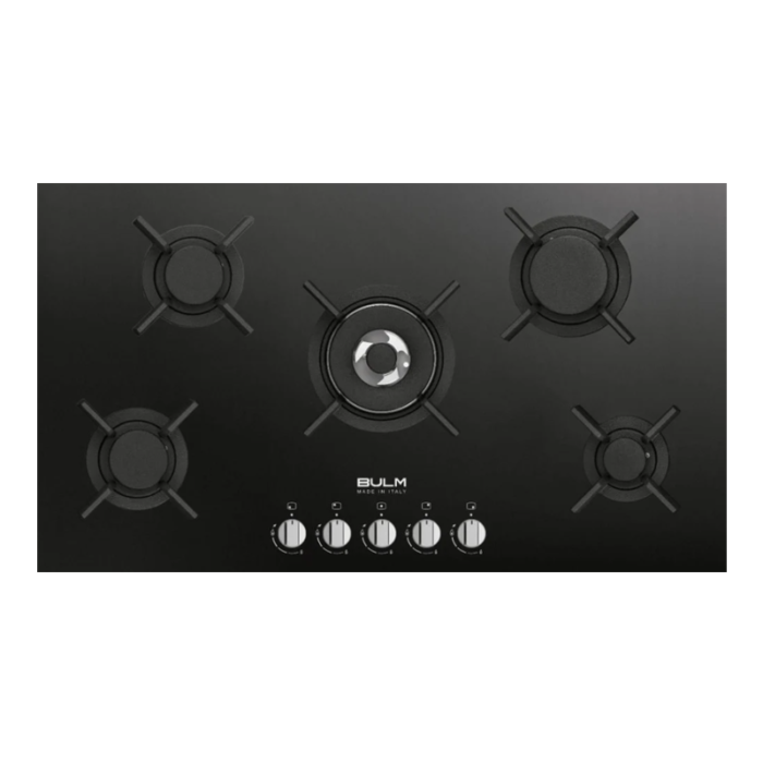 ⁦بولم مسطح 5 عيون غاز , لون زجاج اسود , شبك ثقيل , مفاتيح امامي , صنع في ايطاليا- B95G-MATIK⁩ - الصورة ⁦2⁩