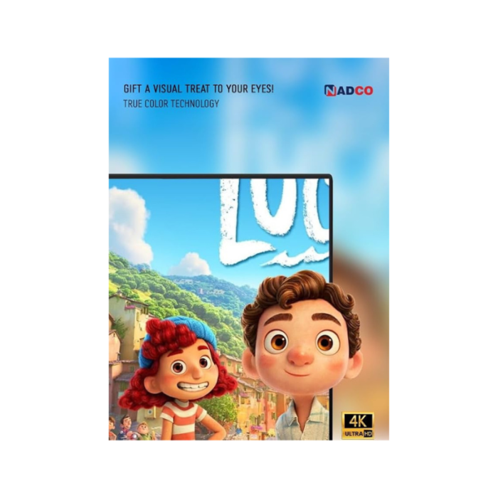 ⁦شاشة نادكو 65 بوصة، دقة الوضوح 4K، نظام تشغيل ويب أو إس، رسيفر داخلي، 2 ريموت، حامل جداري، موديل NC-65T 4K⁩ - الصورة ⁦2⁩