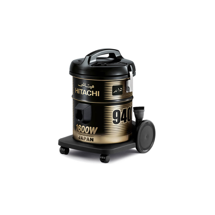 ⁦هيتاشي مكنسة برميل 1600 واط 15 لتر اسود - CV940Y-SS220-BK⁩ - الصورة ⁦2⁩