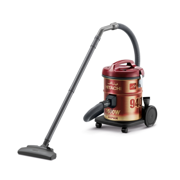 ⁦هيتاشي مكنسة كهربائية برميل 1600 واط، قوة شفط 320 واط، 15 لتر، احمر - CV-940YWR⁩ - الصورة ⁦2⁩