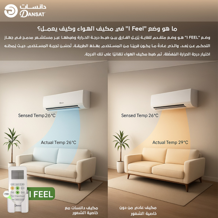 ⁦مكيف سبليت دانسات  18 بارد , ذكي - واي فاي, توربو, تنظيف ذاتي,ريش ذهبية, خاصية أي فيل , فلتر نانو , تبريد فعلي 18000 وحدة DGS18C⁩ - الصورة ⁦4⁩