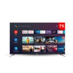 شاشة دانسات 75 بوصة , نظام تشغيل اندرويد 14 , دقه 4K عالية الوضوح , رسيفر داخلي , حامل جداري ,  DTD75BU 4K