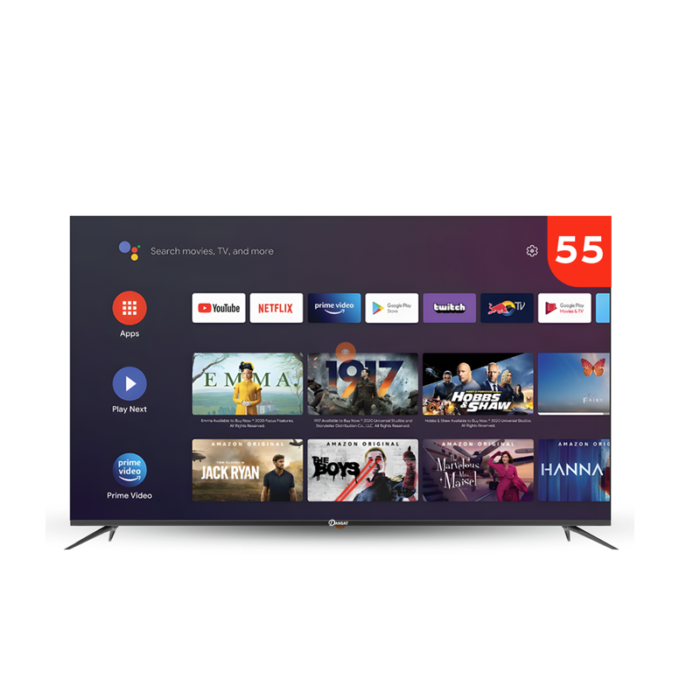 ⁦شاشة دانسات QLED سمارت 55 بوصة 4K UHD مع Google TV ورسيفر داخلي + حامل جداري – موديل DTD55QLED⁩ - الصورة ⁦1⁩