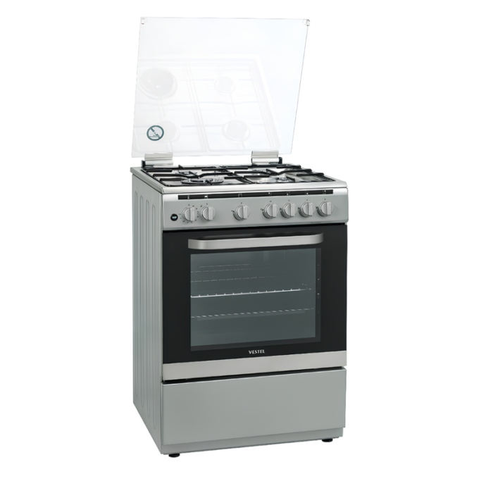 ⁦فرن غاز فيستل مقاس 60*60 سم , مروحة تبريد , سيخ شواية , شبك خفيف , صنع في تركيا FG6P4089NX⁩ - الصورة ⁦2⁩