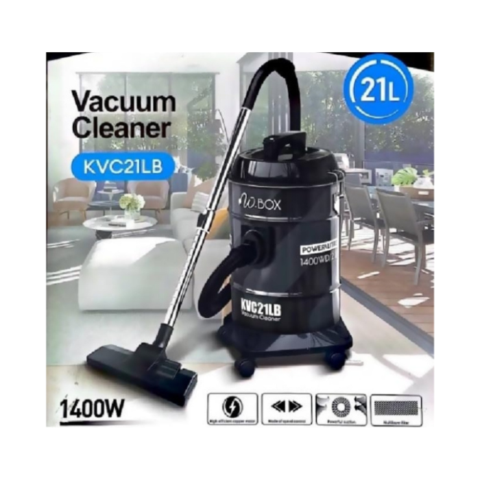 ⁦دبليو بوكس مكنسة برميل - 21 لتر - 1400 واط اسود - KVC21LB⁩ - الصورة ⁦2⁩