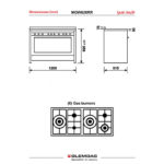 ⁦فرن جليم غاز 60×120 بستة عيون غاز مع مروحتين ومقلاة هوائية – MGW626RRAF⁩ - الصورة ⁦6⁩
