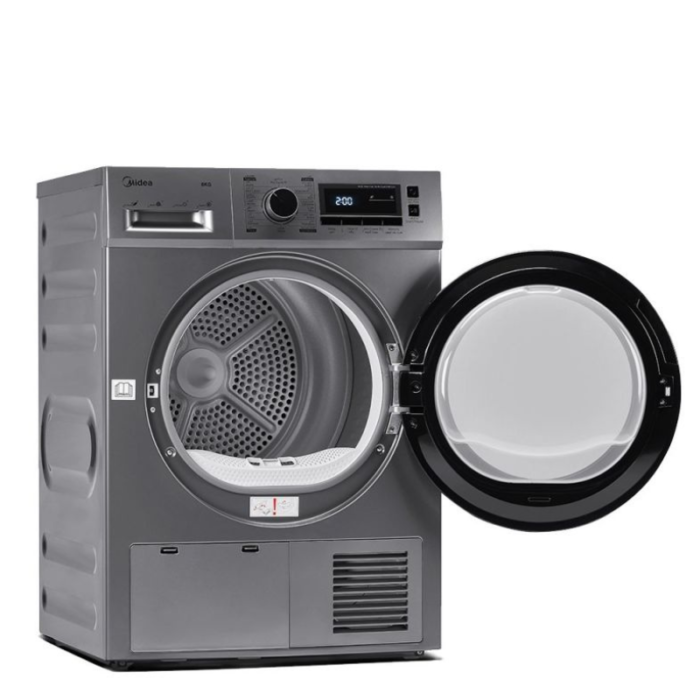 ⁦ميديا - مجفف ملابس تحميل أمامي – تكثيفي – سعة 8 كيلو – 16 برنامج – رمادي – MDG80CS⁩ - الصورة ⁦4⁩