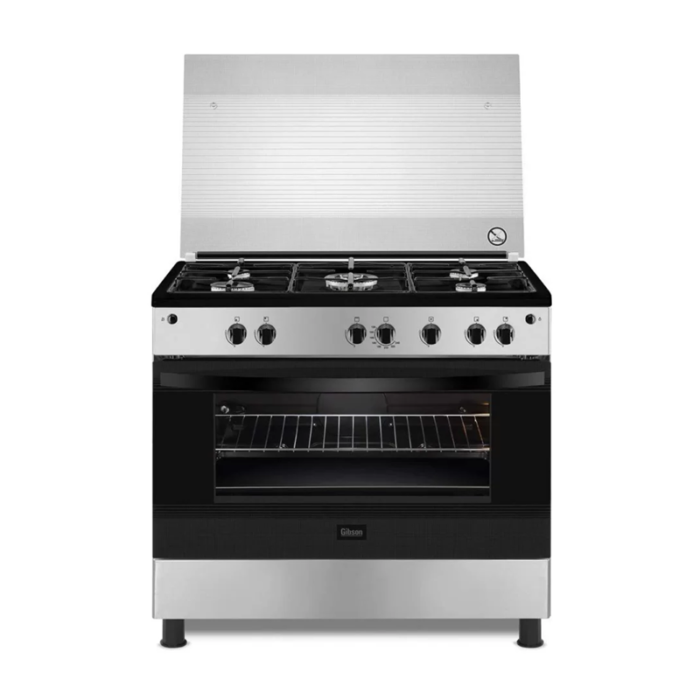 ⁦جبسون فرن غاز  5 عيون أمان كامل 90×60 سم - أسود ستيل - GNGJ90JGWC⁩ - الصورة ⁦3⁩