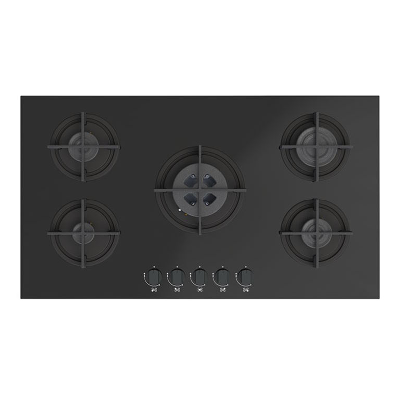 gr9005.png كتشن لاين سطح غاز 5 عيون - 90 سم - سيراميك - شبك منفصل - أسود - إيطالي- GR9005 - الصورة 1