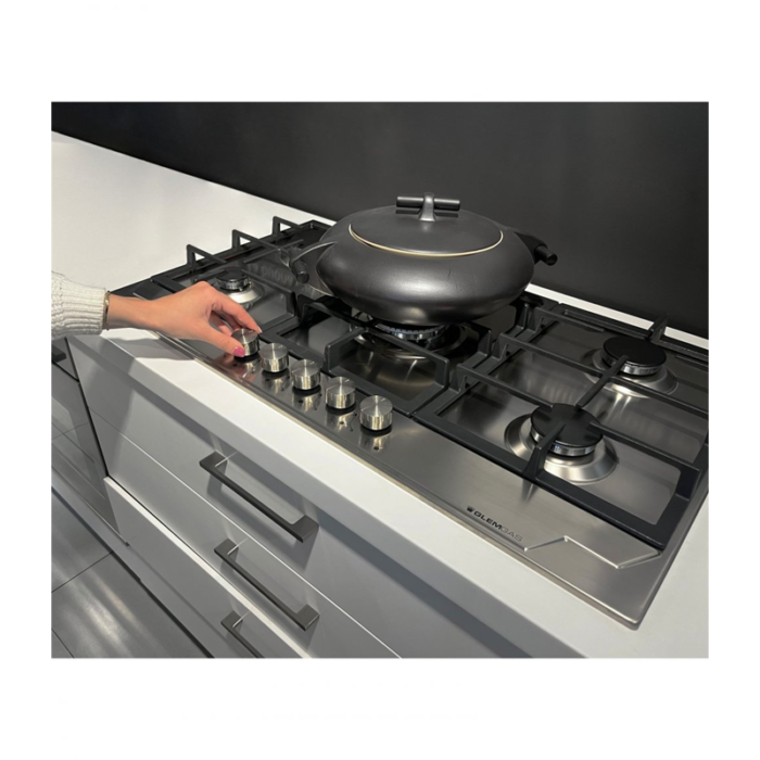 ⁦جليم موقد غاز بلت ان-86سم-5شعلات -مفاتيح تحكم اماميه -استيل -GTD955HIX⁩ - الصورة ⁦6⁩