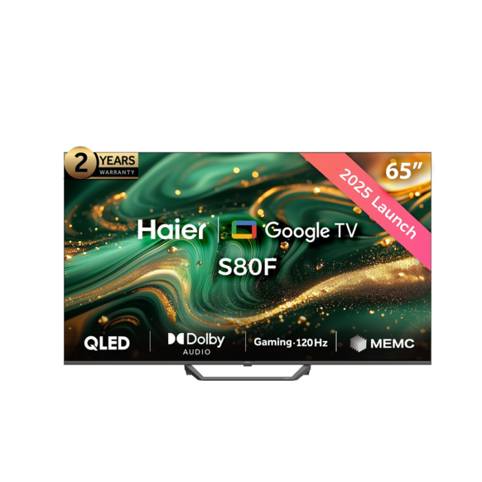 ⁦شاشة هاير 65 بوصة بدقة 4k يو اتش دي سمارت QLED نظام تشغيل Google TV موديل H65S80FUX⁩ - الصورة ⁦2⁩