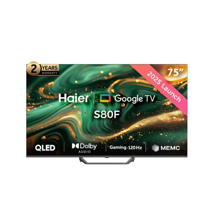 ⁦شاشة هاير 75 بوصة بدقة 4k يو اتش دي سمارت QLED نظام تشغيل Google TV موديل H75S80FUX⁩ - الصورة ⁦2⁩
