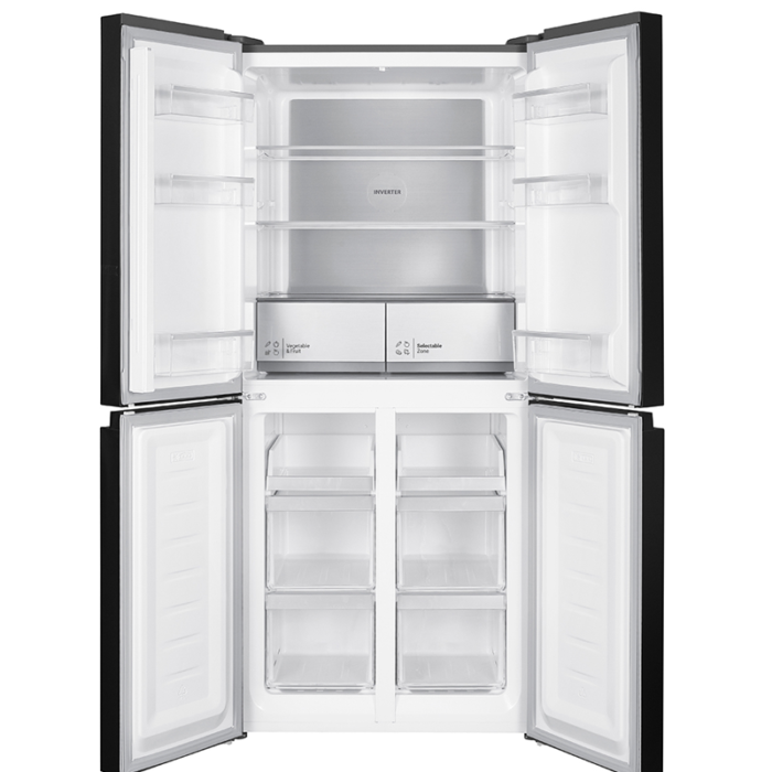 ⁦ثلاجة هيتاشي انفرتر، 17 قدم، 4 أبواب بنظام فرنسي مع فريزر سفلي، سعة 466 لتر – HR4N7522DSXSA⁩ - الصورة ⁦5⁩