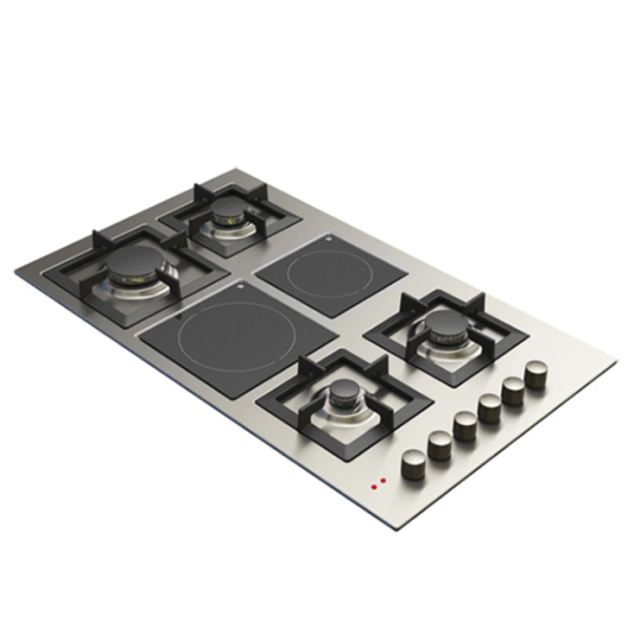⁦كيتشن لاين سطح 90سم ايطالي - 4 شعلات غاز + 2 شعلة كهرباء سيراميك - شبك منفصل هيفي ديوتي  - J5022⁩ - الصورة ⁦2⁩
