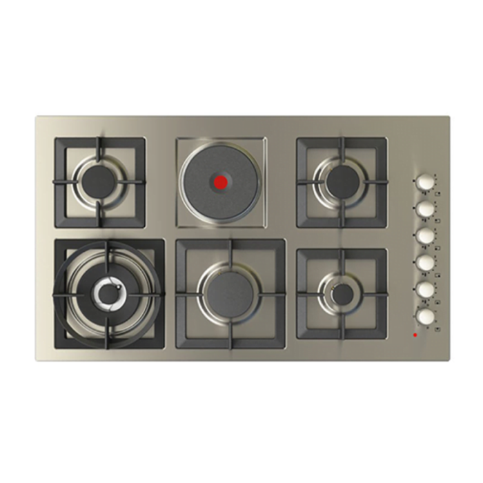 ⁦كتشن لاين 5 شعلة غاز + 1 كهرباء مقاس 90 سم – إيطالي - J5023⁩ - الصورة ⁦3⁩