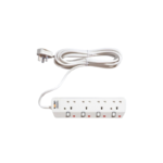 301100004 توصيلة كهرباء كولن 4 مخارج، كابل 5 متر، لون أبيض