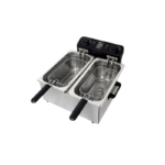 كولن قلاية زيت عميقة مزدوجة 2800 واط، سعة 6 لتر، لون فضي،816102013