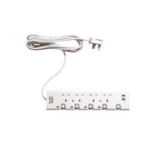 توصيلة كهرباء كولن  4 مخارج، 2 منفذ يو اس بي، كابل 3 متر، لون أبيض ،301100007