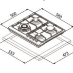 كتشن لاين سطح كهرباء 4 عين حجر - 60 سم - إيطالي - استيل - E4010 - الصورة 2