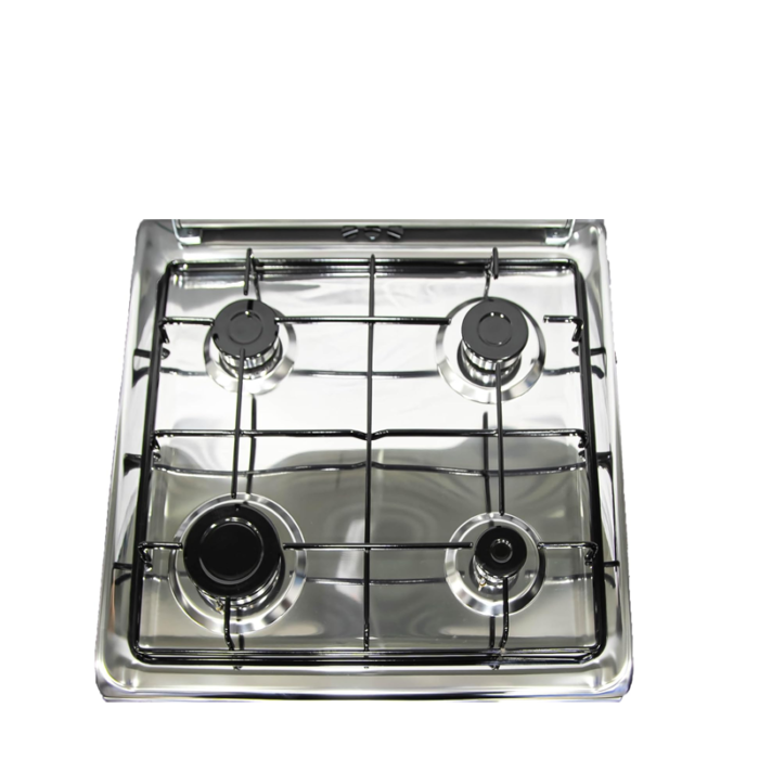 ⁦سوبر جنرال غاز ثابت 4 شعلات مع أمان كامل وإشعال ذاتي – ستيل فضي – مقاس 55×55×85 سم-KSGC55540FSY⁩ - الصورة ⁦5⁩