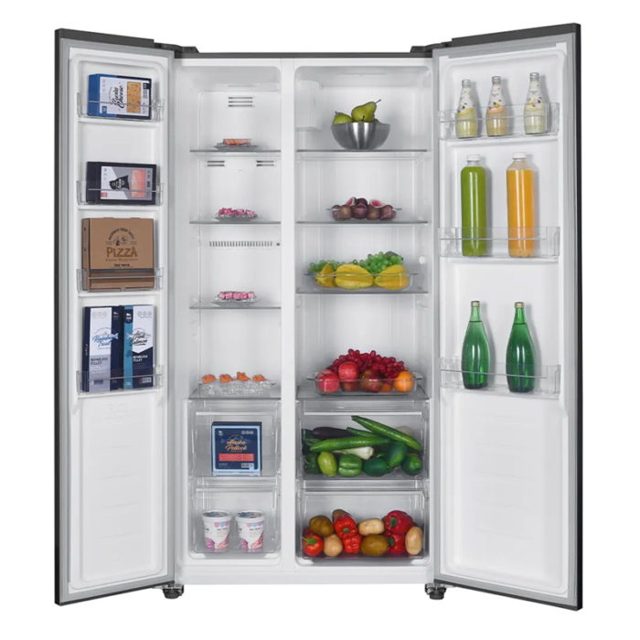 ⁦سوبر جينرال ثلاجة دولابي بابين، مقاس 22 قدم، 622 لتر ، تحكم الكتروني، شاشة ، مكثف داخلي، مانع للثلج، استيل  LED - KSGR896SBS⁩ - الصورة ⁦5⁩