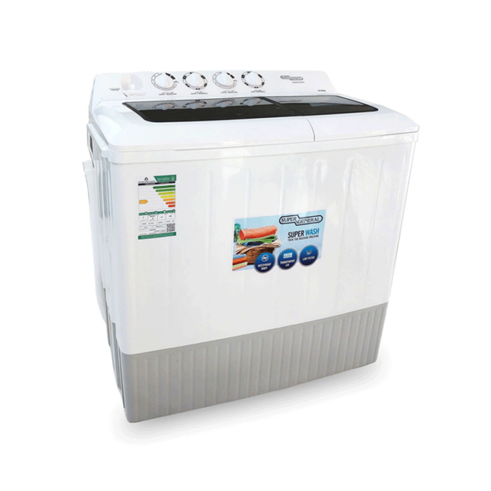 ⁦سوبر جنرال غسالة حوضين – سعة 10 كجم – لون أبيض – KSGW1086N⁩ - الصورة ⁦4⁩
